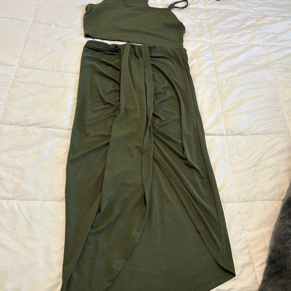 Cider Forest Green Ribbed Top